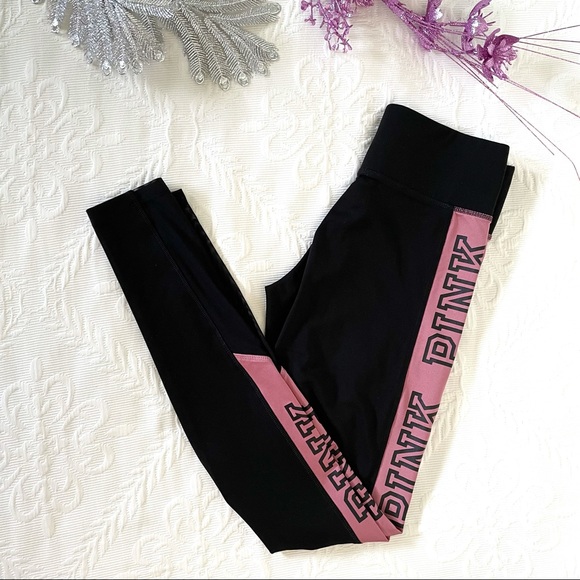 vs pink | blush pink mesh side panel logo ultimate legging workout set (2/2) - Picture 2 of 8